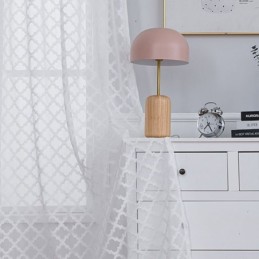 White Sheer Curtains Diamond Window For Living Room Bedroom