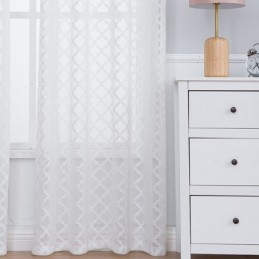 White Sheer Curtains Diamond Window For Living Room Bedroom
