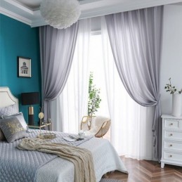 Luxurious Tulle Sheer Solid Color Window Curtains For Living Room Bedroom