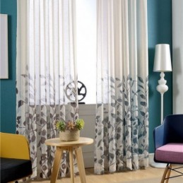 Leaves Printed Curtain Made...