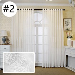 Decorative Window Screen Plant Printed Embroied Sheer Curtain Made to Measure Curtain For Living Room