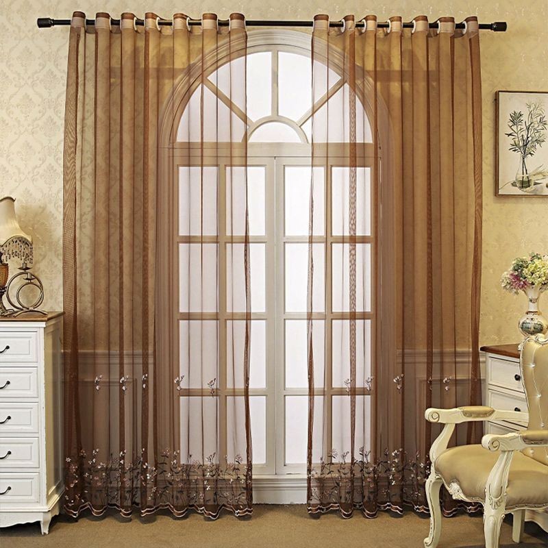 Decorative Window Screens Embroidered Tulle Curtains For Living Room