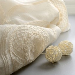 Circle Embroidery Sheer Curtains For Living Room Bedroom