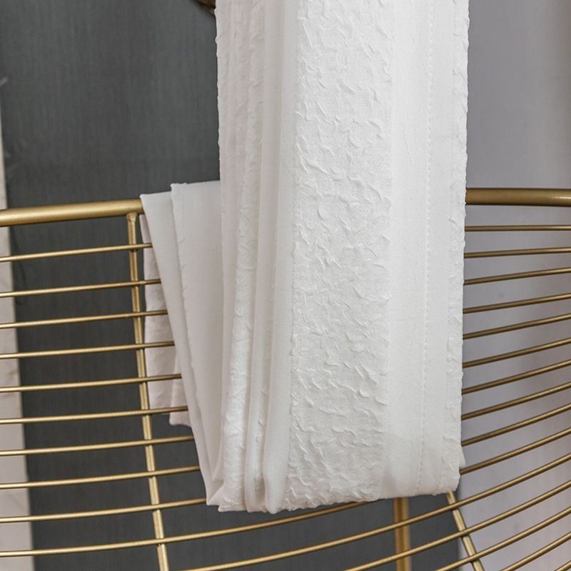 White Sheer Curtains Pleated Crinkled Window Panels