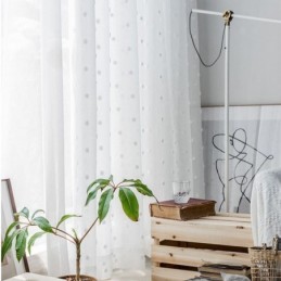 Nordic Embossed Sheer Curtain Made to Measure Curtain White Tulle Living Room Bedroom