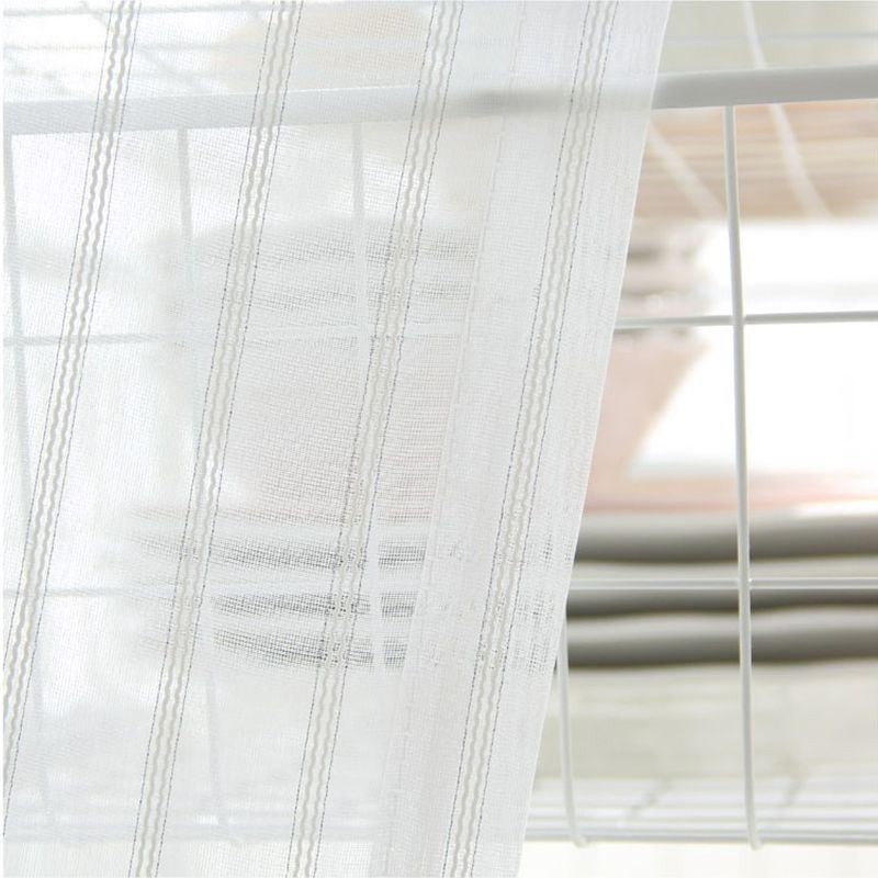 Modern Embroidered Sheer Voile Curtains Nordic Tulle Curtain Made to Measure Curtain For Living Room