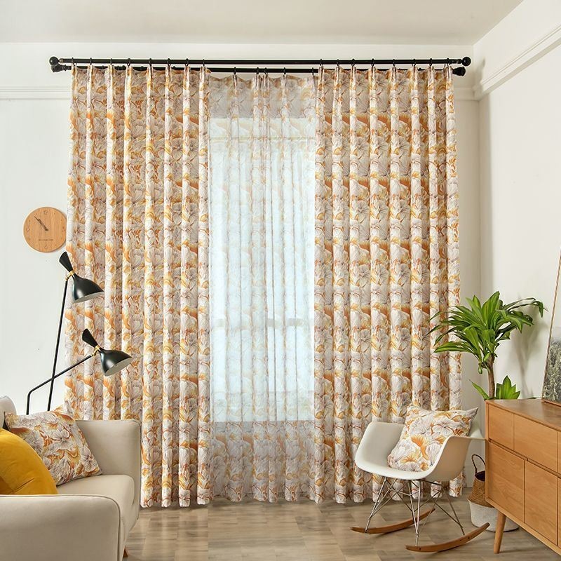 Semi Blackout Curtain Made to Measure Curtain American Style Plant Printed