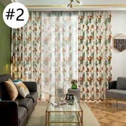 Curtains American Style Plant Printed