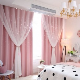Fresh Max Blackout Curtain Made to Measure Curtain Hollow Star With Sheer Kids Room