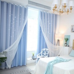 Fresh Max Blackout Curtain Made to Measure Curtain Hollow Star With Sheer Kids Room