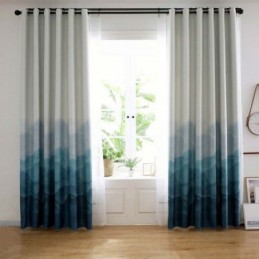 Blue Fog Printed Curtain...