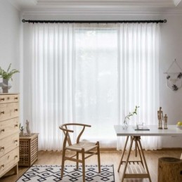 White Chiffon Sheer Curtain Made to Measure Curtain Modern Breathable Living Room Bedroom Nursery Fabric
