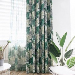 Green Leaf Curtain Made to...