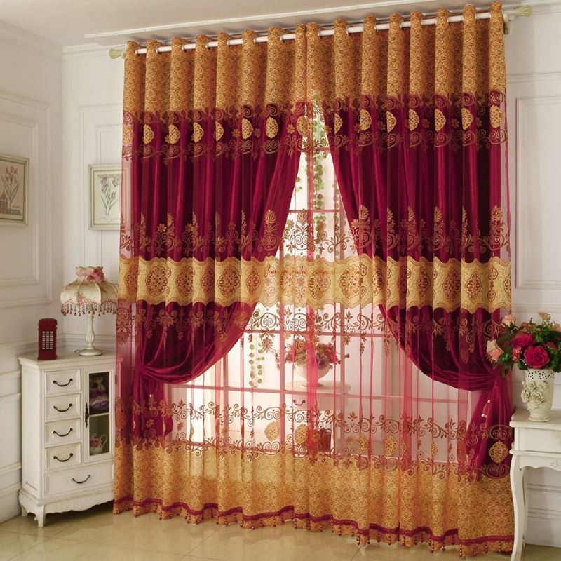 Minimalist Classical Voile Sheer Curtain Made to Measure Curtain European Jacquard Living Room Window