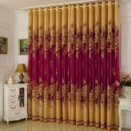 Luxurious Sheer Curtain Made to Measure Curtain Jacquard Yellow Peony Living Room Bedroom Window Treatment