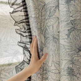 Cotton and Linen Curtains American Plant Printed
