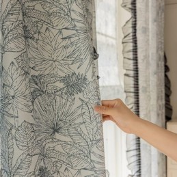 Cotton and Linen Curtains American Plant Printed