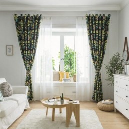 High Precision Curtains American Style Leaf Printed
