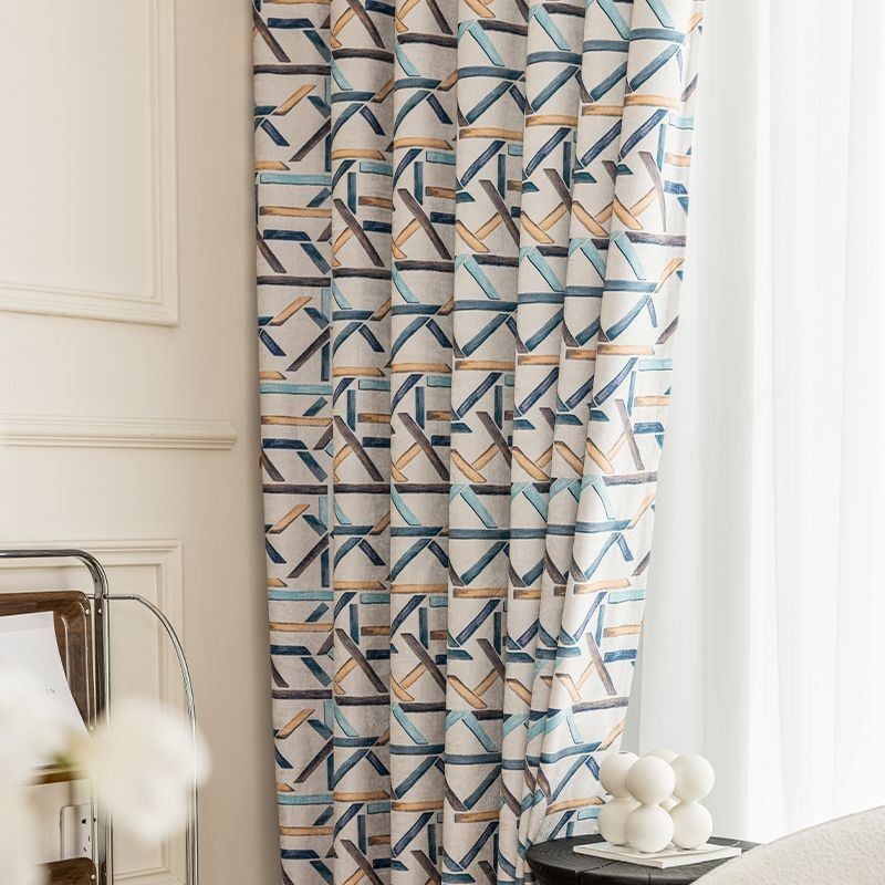 Blackout Curtains Geometric Printed Nordic Snow Neil
