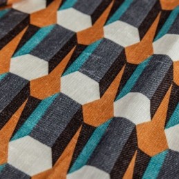 Chenille Curtain Made to Measure Curtain Nordic Style Geometric Printed Blackout