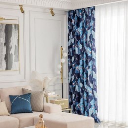 Chenille Curtains Nordic Fan Sub Printed Blackout