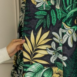 Chenille Blackout Curtains European Style Plant Printed