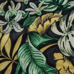Chenille Blackout Curtains European Style Plant Printed