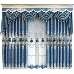 Semi Blackout Curtain Made to Measure Curtain European Flower Embroidery For Living Room Bedroom