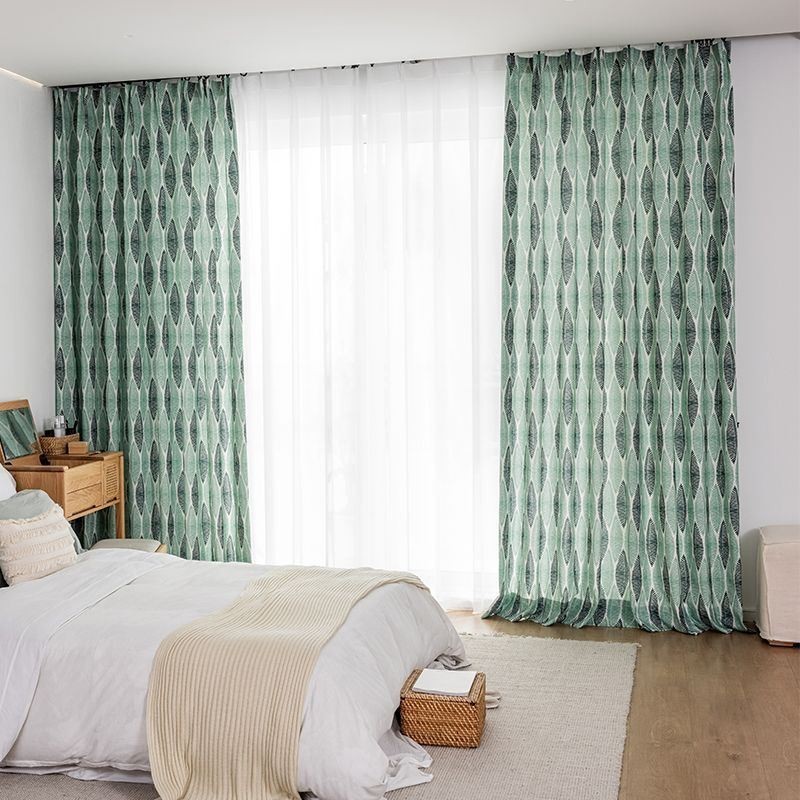 Leaf Printeded Curtain Made to Measure Curtain Nordic Style Cotton