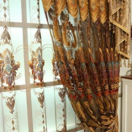 Semi Blackout Curtain Made to Measure Curtain European Flower Embroidery Living Room Bedroom