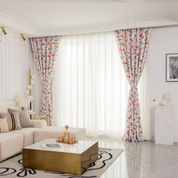 American Style Curtains Plant Printed