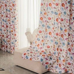 American Style Curtains Plant Printed