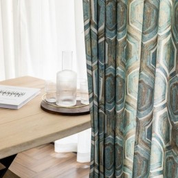 Nordic Blackout Curtains Geometric Printed For Living Room Bedroom