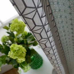 Nordic Cotton Linen Blackout Curtain Made to Measure Curtain Geometric Jacquard For Living Room Bedroom
