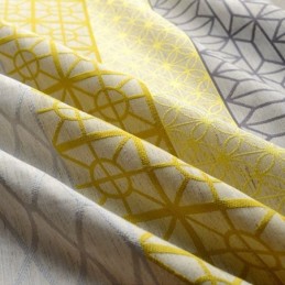 Nordic Cotton Linen Blackout Curtain Made to Measure Curtain Geometric Jacquard For Living Room Bedroom