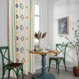 Linen Curtains Geometric...