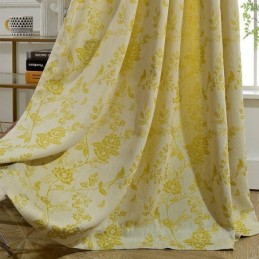 Nordic Blackout Curtains Floral Jacquard Polycotton Curtain Made to Measure Curtain For Living Room Bedroom