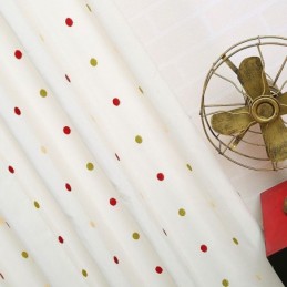 Cotton Embroidered Curtain Made to Measure Curtain Nordic Storm Dot Design For Living Room Bedroom