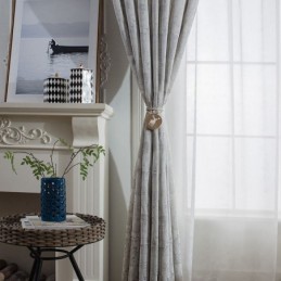 Nordic Blackout Curtain Made to Measure Curtain Linen Plant Jacquard For Living Room Bedroom