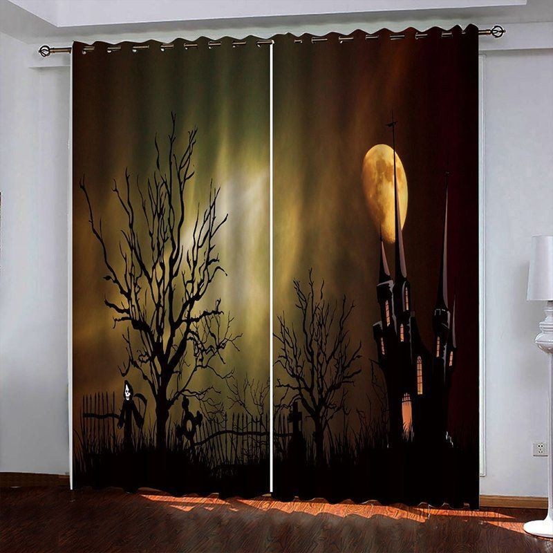 Curtain Made to Measure Curtain Horror Castle Digital Printing American Curtains