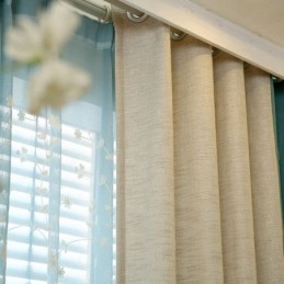 European Pastoral Style Curtain Made to Measure Curtain Solid Color Thicken Stitching
