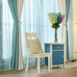 European Pastoral Style Curtain Made to Measure Curtain Solid Color Thicken Stitching
