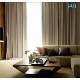 Modern Plain Color Linen Blackout Curtains Premium Custom Living Room Dining