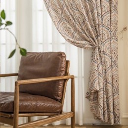 Polycotton Printed Curtains American Vintage Pattern Blackout