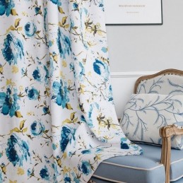 Printed Blackout Curtains Floral Nordic Style For Living Room Bedroom