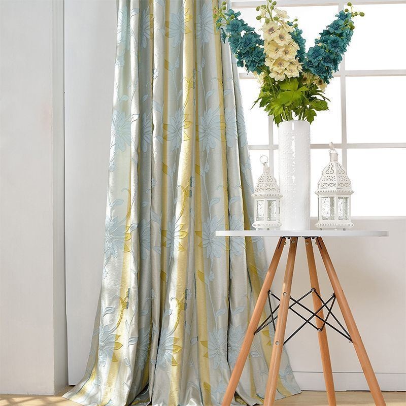 Nordic Blackout Curtains Floral Jacquard Curtain Made to Measure Curtain For Living Room Bedroom