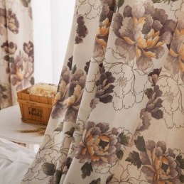 American Style Blackout Curtains Cotton Printed Floral Window
