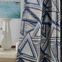 Linen Blackout Curtain Made to Measure Curtain Nordic Geometric Jacquard For Living Room Bedroom
