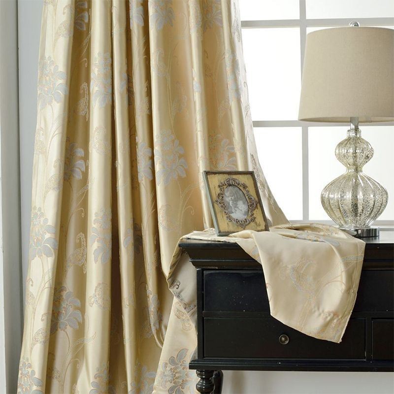 European Style Blackout Curtains Floral Jacquard Curtain Made to Measure Curtain For Living Room Bedroom