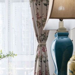 Nordic Cotton Linen Blackout Curtain Made to Measure Curtain Plant Printed For Living Room Bedroom